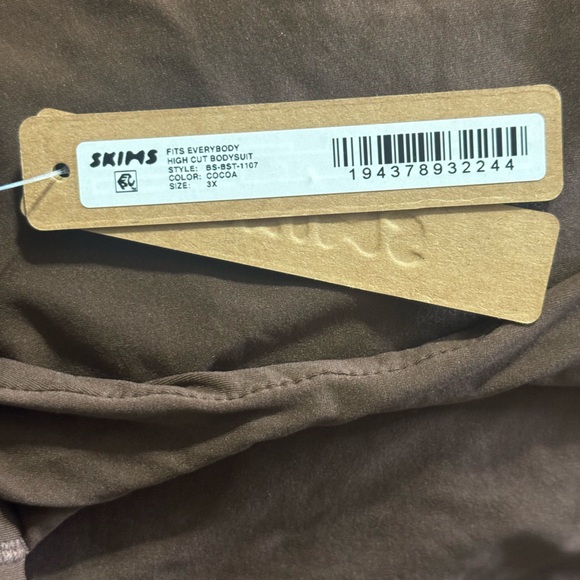 NWT Skims Fits Everybody High Cut Body Suit Sz 3X Color Cocoa - Picture 3 of 10